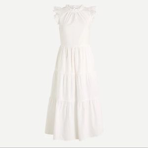 J Crew - Size M - Tiered Ruffle Sleeve Cotton Poplin Dress
